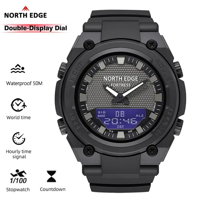 Montre numérique militaire NORTH EDGE FORTRESS pour homme
