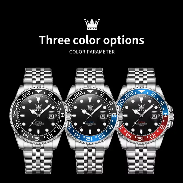 OLEVS 5657 montre pour hommes Original en acier inoxydable Date