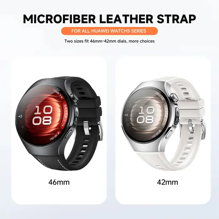 Bracelet en cuir de luxe d'origine pour Huawei Watch 5 46MM sans espaces