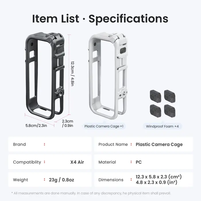 Accessoire de protection multifonction anti-rayures pour caméra Insta360 X4 Air