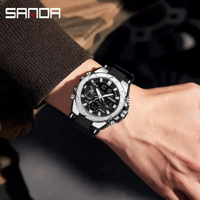 Montre-bracelet analogique tactique militaire pour homme G-Style, montre de sport de luxe résistante aux chocs pour homme