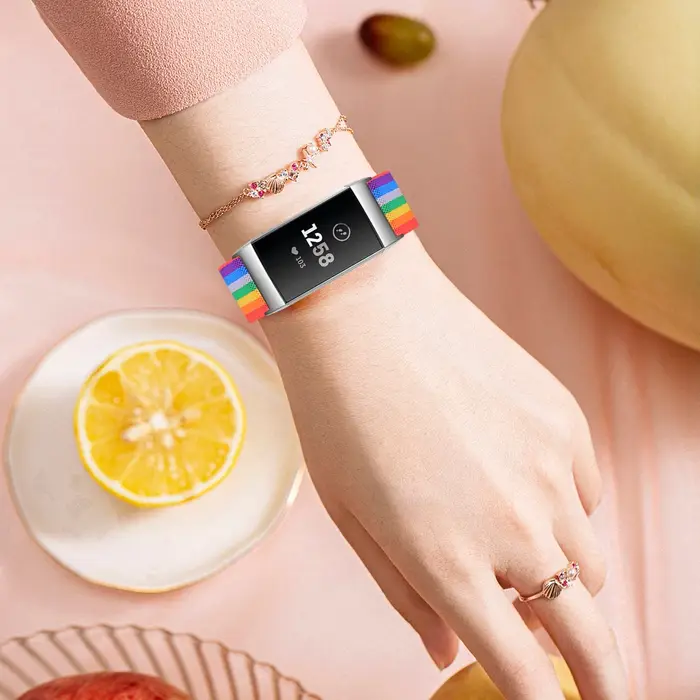 Bracelet élastique en Nylon pour Fitbit Charge 6 5 4 3 2
