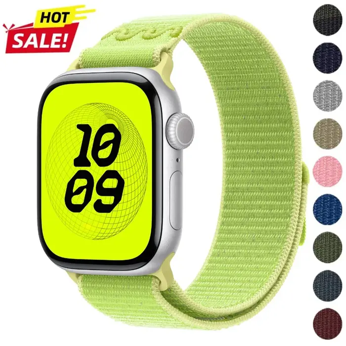 Bracelet en nylon pour Apple Watch, compatible avec les tailles 49/45mm, 44mm, 41mm, 40mm, 46mm, bracelet boucle pour iWatch Series 11, 10, 9, 8, 7, 6, 5, SE, Ultra 1-3