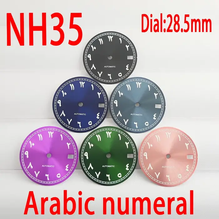 Montre pour hommes, cadran numérique arabe NH35
