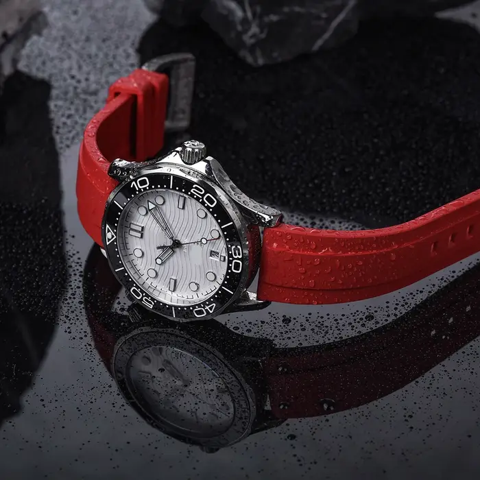 Bracelet de montre en caoutchouc FKM vulcanisé de qualité supérieure 18mm 19mm 20mm 21mm 22mm 23mm 24mm bracelets