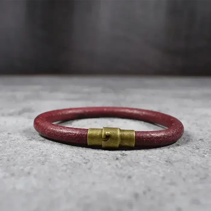 Bracelet à fermoir magnétique hommes Bracelets en cuir véritable Style Simple dames couleur marron r