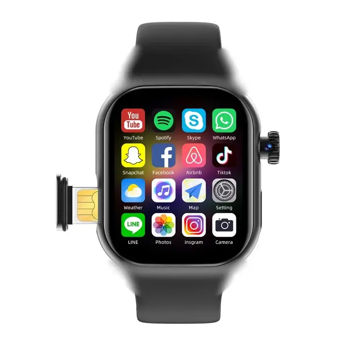 Nouvelle montre intelligente 4G carte SIM 2.06 ''écran AMOLED GPS WIFI 190 ° Caméra rotative appel vidéo Google Play Android Smartwatch