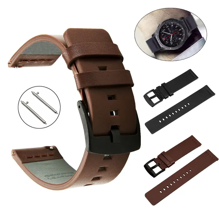 Bracelet en cuir d'origine 24mm pour montre intelligente Suunto 9 7