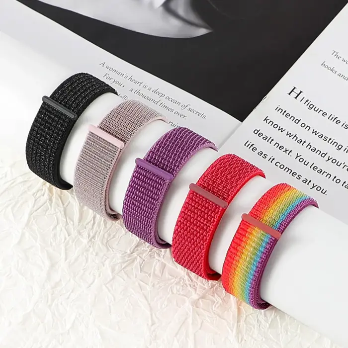 Bras élastique en nylon/bande de cheville compatible avec Apple Watch