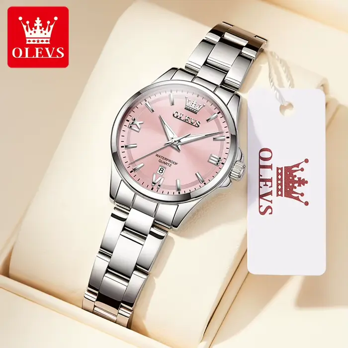 OLEVS marque originale montre à Quartz femmes mode montres élégantes de haute qualité bracelet en acier inoxydable montre-bracelet pour dames cadeau