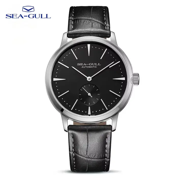 Seagull – montre d'affaires pour hommes, montre-bracelet mécanique, étanche à 50m, en cuir, pour la 