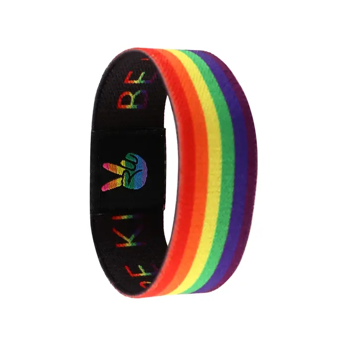 Bracelet arc-en-ciel en polyester
