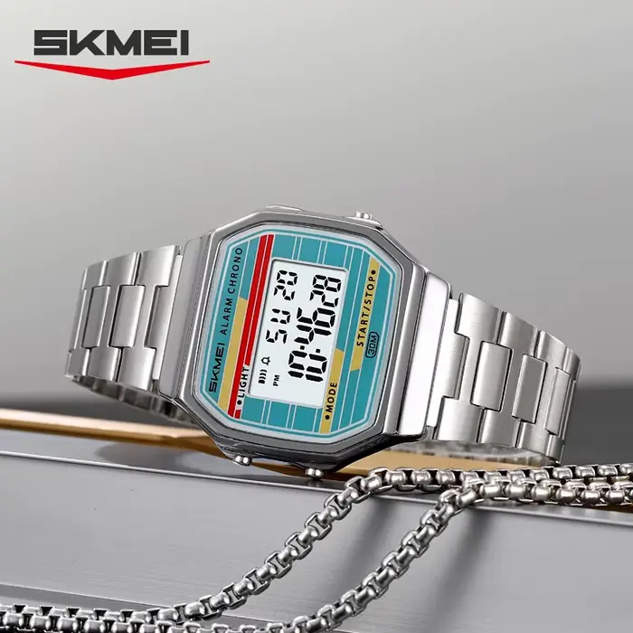 SKMEI 2514 classique électronique carré chronomètre numérique montres d'alarme Style rétro horloge h