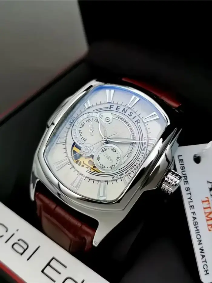 Montre de luxe haut de gamme pour homme avec un design élégant, style business punk, grand cadran en