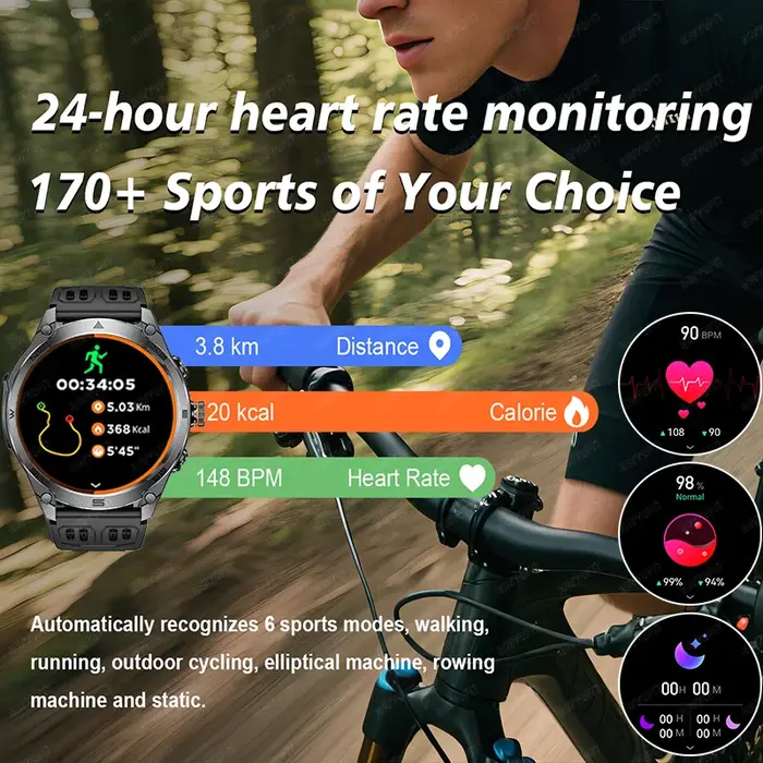 Nouvelle Montre Connectée GPS Homme 2026 pour Activités de Plein Air