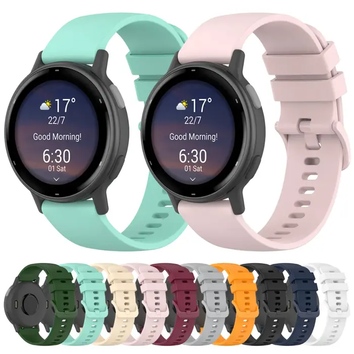 Pour Garmin Vivoactive 5 Bracelet en Silicone 20mm couleur unie