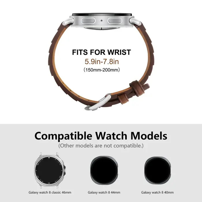 Bracelet de montre en cuir pour Samsung Galaxy Watch 8