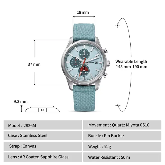 Montre chronographe BERNY pour homme/femme