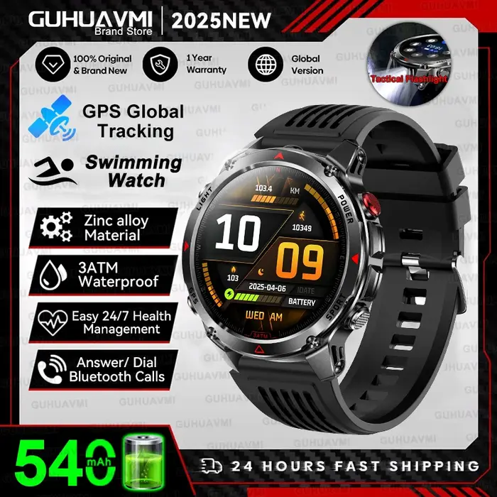 Nouvelle Montre Connectée Sportive Professionnelle GPS 2025 pour Hommes – Suivi GPS Course et Cyclis