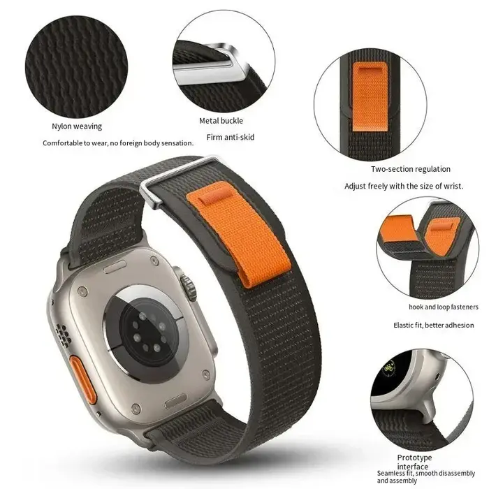 Bracelet à boucle Trail pour Apple Watch Ultra 3/2 49mm série 11 10 9 8 7 46mm 45mm 41mm 42mm