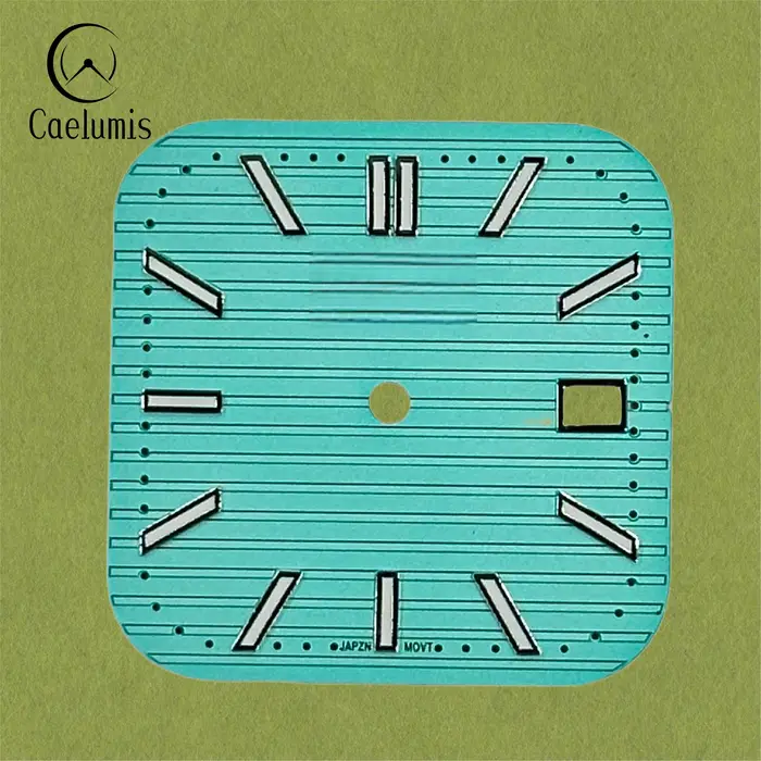 Caelumis cadran de montre S Logo S cadran carré lumineux cadran de Date 29.5mm cadran pour NH35 mouv