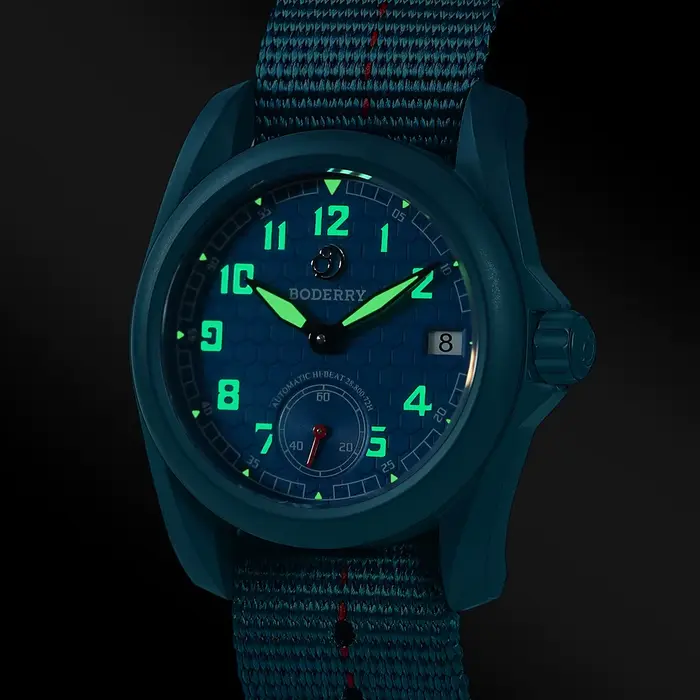 Boderry Field Watch VOYAGER Automatic S72 – Montre-bracelet pour homme avec réserve de marche de 72 heures