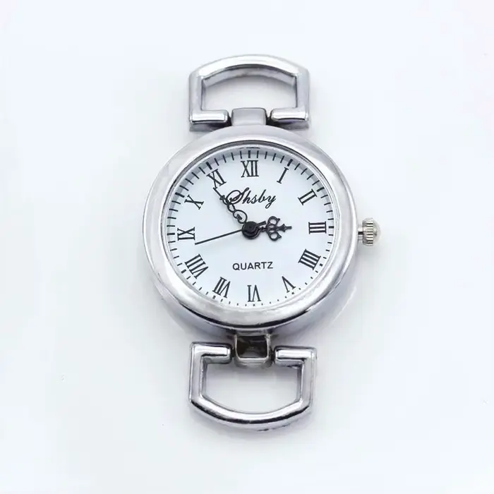 Shsby bricolage personnalité argent montre en-tête chiffres romains cercle