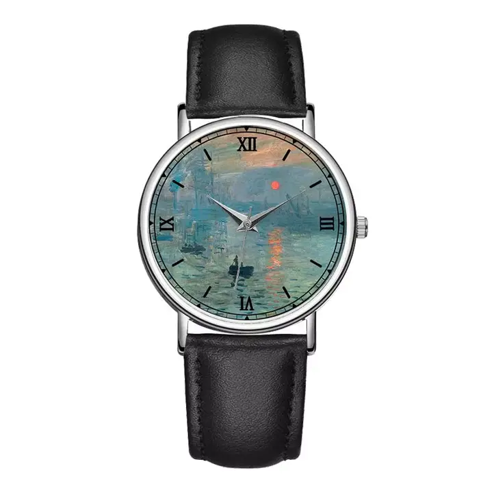 Montre à quartz pour femme C-9301 Morning Lake Fashion, cuir véritable