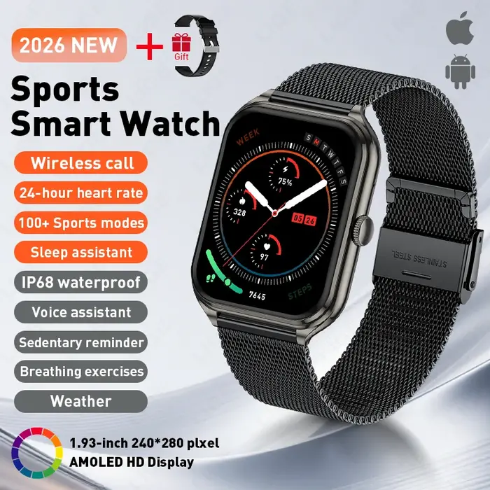 Montre connectée avec moniteur de fréquence cardiaque