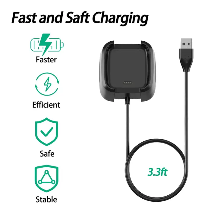 Chargeur USB rapide pour Fitbit Versa 2