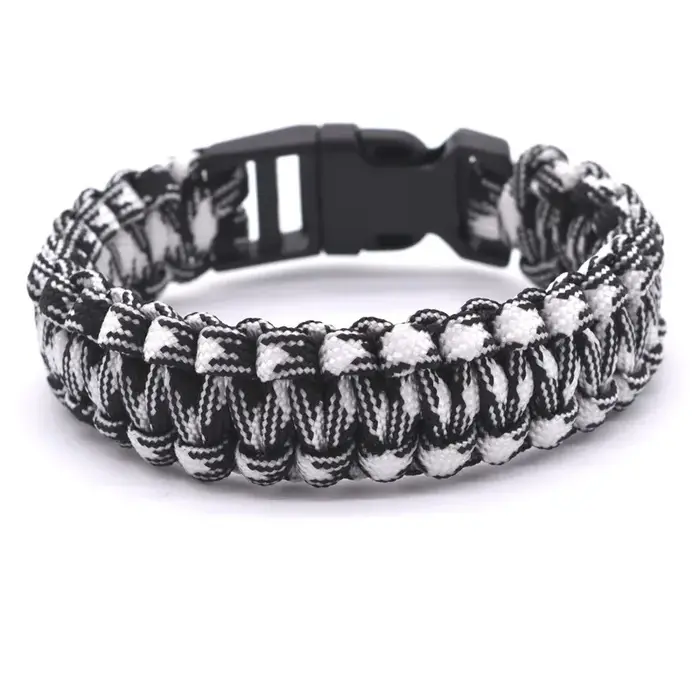 Bracelet de survie en paracorde tressé vert armée