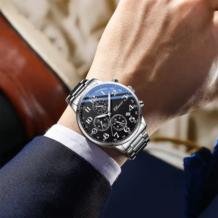 CHENXI montres pour hommes multi-fonctionnel Quartz homme montre calendrier lumineux chronographe