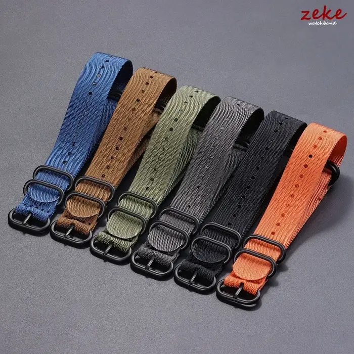 Bracelet de montre en Nylon nervuré
