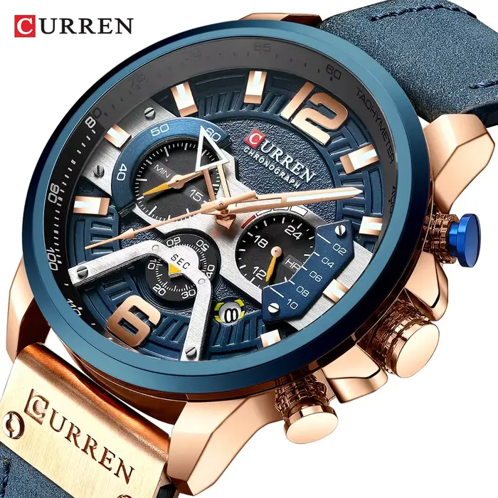 CURREN décontracté Sport montres pour hommes Top marque de luxe militaire en cuir montre-bracelet homme horloge mode