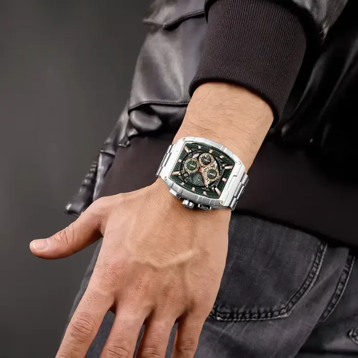 Montre-bracelet à quartz Tonneau pour homme