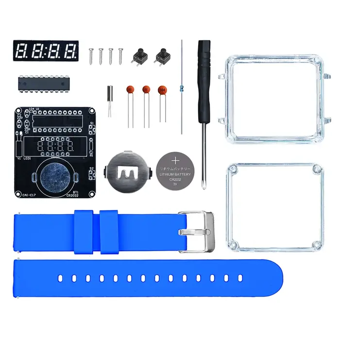 Kit de montre électronique à monter soi-même, affichage numérique LED créatif, boîtier Transparent 3V, soudage pratique, Kit de bricolage électronique