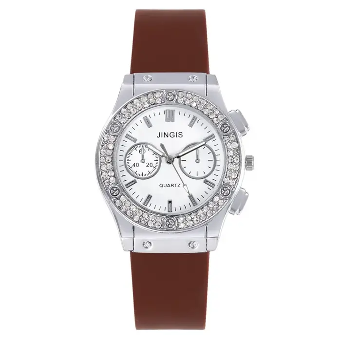 Mode femmes montres de luxe marque décontracté femme en caoutchouc Quartz
