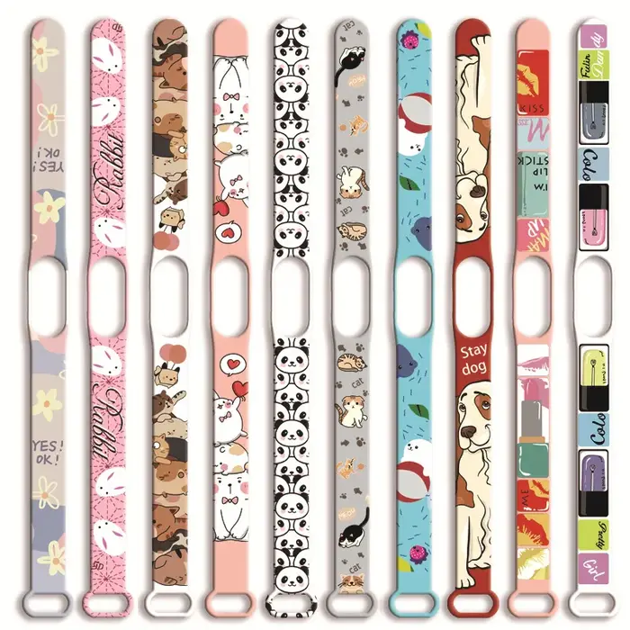 Bande de Montre en Silicone pour Xiaomi 6 Miband 5 6 Sangle figure d'anime Imprimé M5 Bracelet