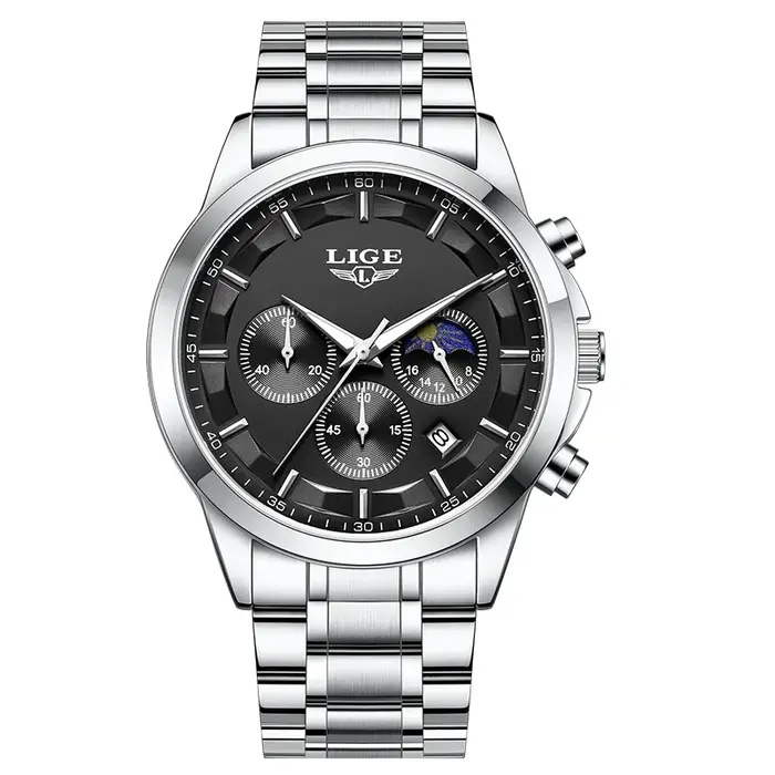 Montres LIGE pour hommes, montres de luxe de marque supérieure, montre-bracelet à quartz, étanche 3 