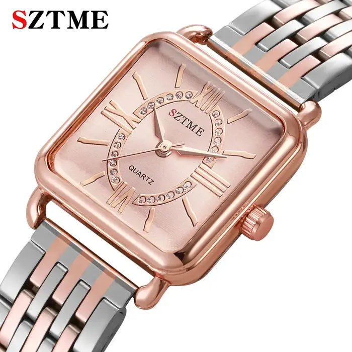 Montre carrée de luxe tendance pour femme de la marque SZTME