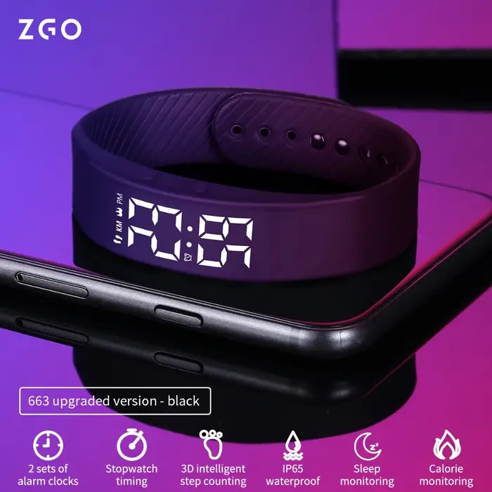 ZGO montre multifonctionnelle pour hommes garçons filles sport IP65 étanche podomètre chronographe réveil 663X