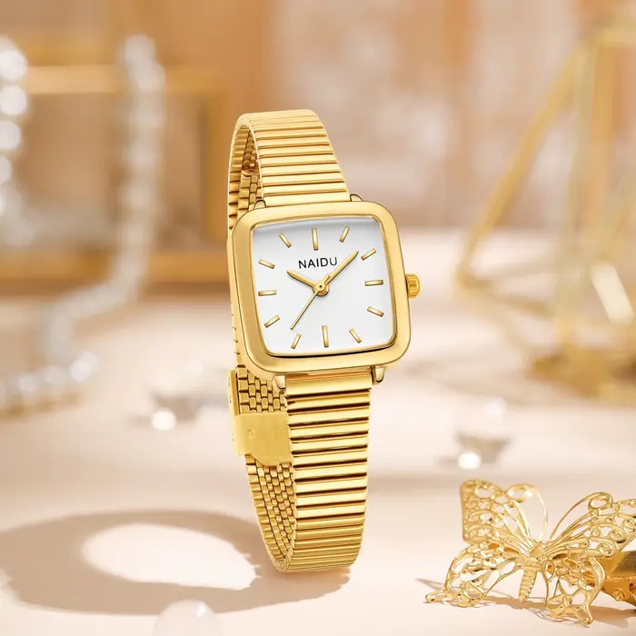 1 montre pour femme au design simple, artistique et vintage à quartz