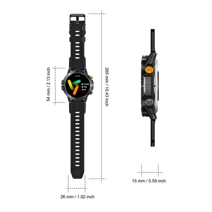 Montre connectée robuste pour l'extérieur - Suivi de santé avec synchronisation sans fil