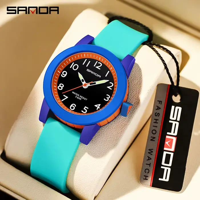 Montre-bracelet analogique à quartz en silicone pour femme
