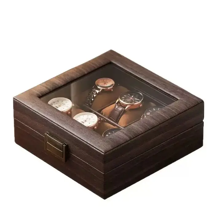 Boîte de rangement de montre haut de gamme avec cuir