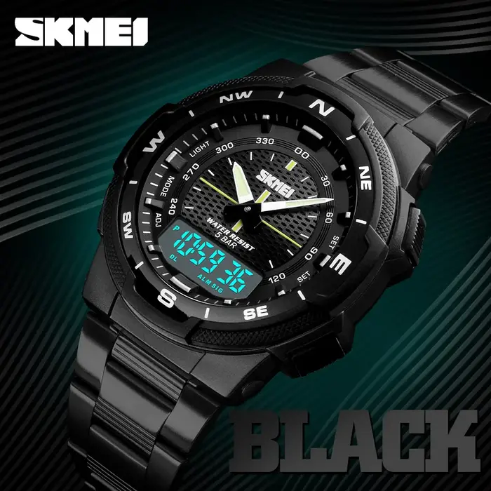 SKMEI 1370 montre numérique à Quartz pour hommes compte à rebours sport étanche électronique