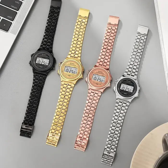 Montre électronique LED pour femmes, décontractée