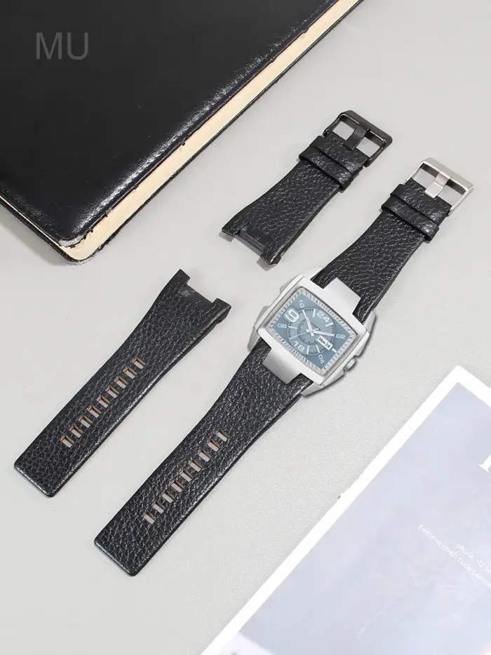 Pour montre en cuir véritable Diesel avec Interface Concave Dz4246 Dz1273 Dz1216 bracelet étanche en peau de vache à Texture exquise 32mm