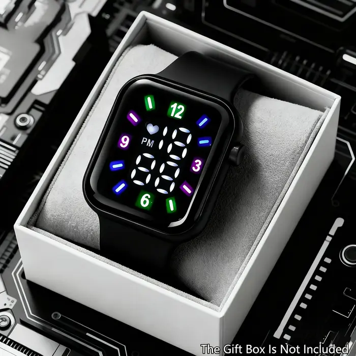 Montre électronique numérique 1 pièce pour femme avec fonctions Date/heure/alarme/chronomètre - Cadran carré