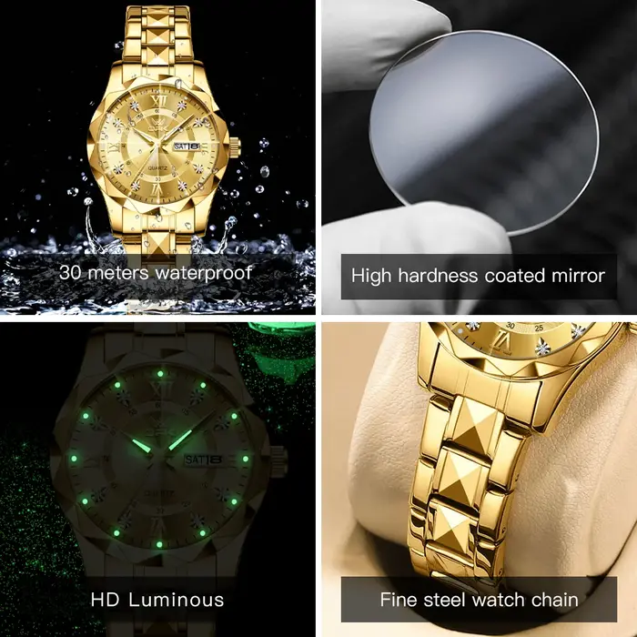 Montre-bracelet de luxe MMobGold pour femme